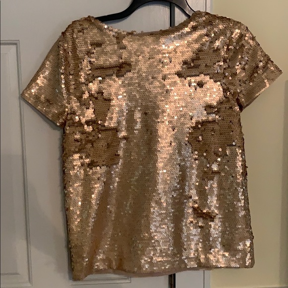 J Crew Gold sequined shirt - Picture 2 of 4